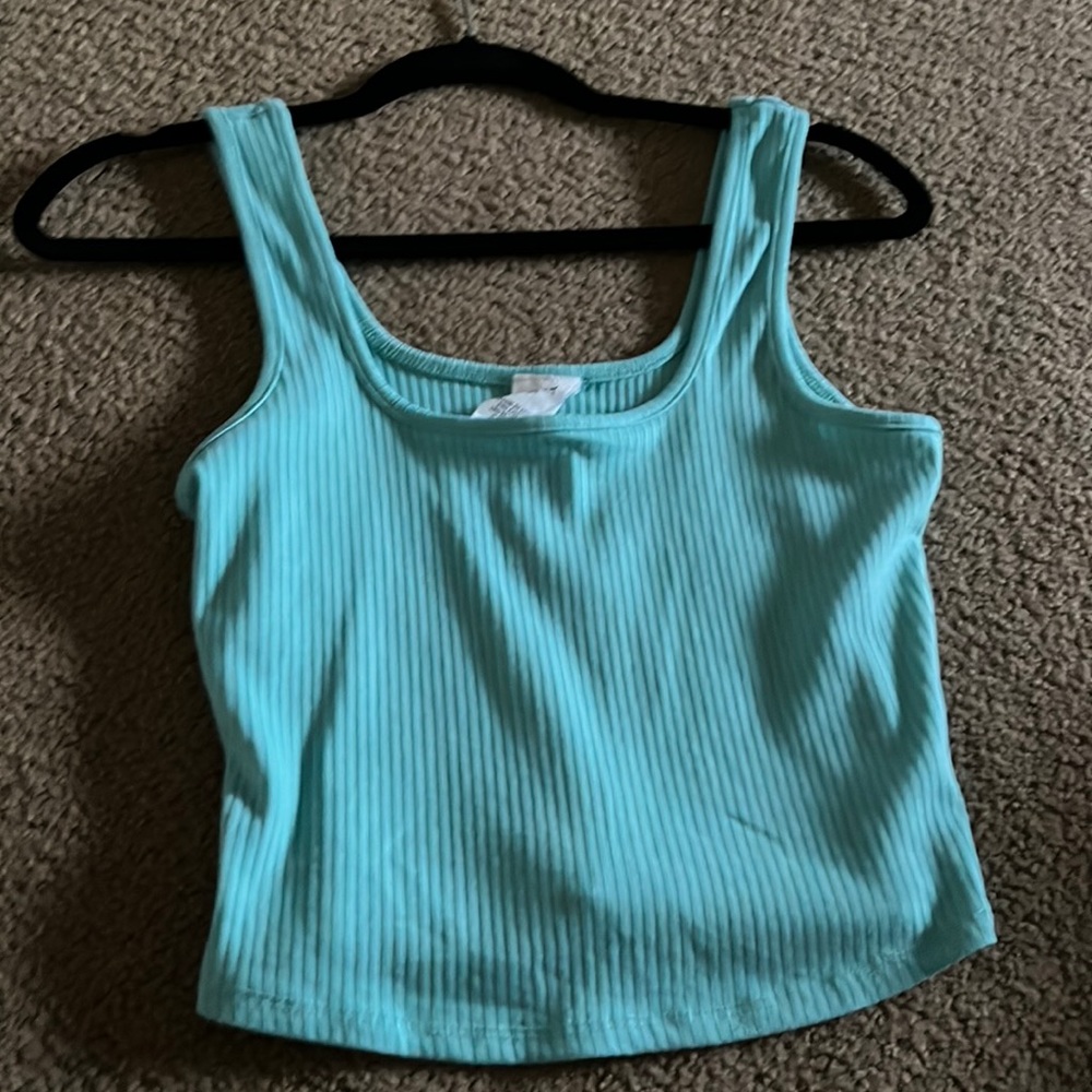 teal blue size kids large crop top